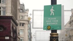 Shoppers and social distancing measures on Oxford Street News Clip