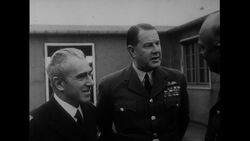 Washington DC, 1952: Outside generals' headquarters, generals talk discuss their plan for World War II Stock Footage