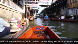 Thailand, Damnoen Saduak Floating Market Stock Footage
