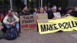 Greta Thunberg chants at climate protest outside major banks in London News Clip