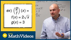 Division of functions with a radical in the denominator and domain Instructional Video