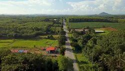 A magnificent aerial of road trip mountain forest and the wildest vegetation, Mekong River. North east in Thailand. Concept of: power, adventure, nature and water. Stock Footage