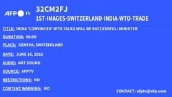 CLEAN : India 'convinced' WTO talks will be successful: minister News Clip