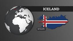 Earth Sphere Map and Iceland Country Map with National Flag Stock Footage