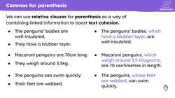 Generating ideas for parenthesis in a report about a penguin Instructional Video