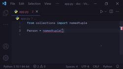 The Ultimate Guide to Python Programming With Python 3.10 - namedtuple Class Instructional Video