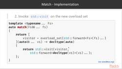 Type-Safe Interfaces with Modern C++ - Match – Implementation Instructional Video