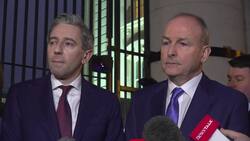 Hildegarde Naughton, Micheal Martin and Simon Harris hold a press conference as no new tasiseach is elected - full News Clip