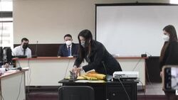 CLEAN : Images of Guatemalan journalist in court, charged with four felonies News Clip