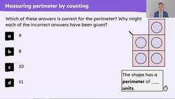Know that perimeter is measured in units of length and can be found by counting or measuring units Instructional Video