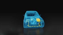 Car Electric System x-ray 3d car inside Stock Footage