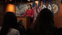 Nancy Pelosi press conference cutaways following first Trump Impeachment News Clip