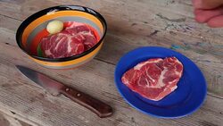 Salting a steak - Stock Video Stock Footage