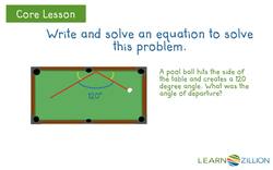Using Math to Solve Billiards Angle Problems Instructional Video