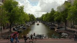 Drone Views of The Netherlands: Windmills, Tulips, Canals and Towns Stock Footage