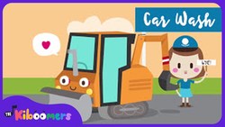 Car Wash Song for Kids | Construction Machines for Children | The Kiboomers Instructional Video
