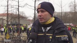 "Berlin unionists and activists strike for improved transport conditions and public services" News Clip