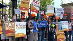 Doctors protest outside Royal Victoria Infirmary in Newcastle News Clip