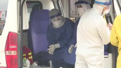 CLEAN : Coronavirus: Syria Kurd medics scan passengers arriving from Damascus News Clip