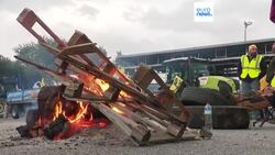Farmers block highway near French-Spanish border in protest against EU-Mercosur deal News Clip