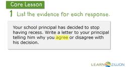 Analyzing Evidence to Take a Position on a Writing Prompt Instructional Video