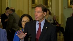 Senator Blumenthal criticizes GOP for disrespecting Kavanaugh accuser Ford Stock Footage