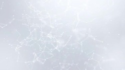 Clean White Abstract polygonal Digital Geometrical Polygon Plexus Fractals Moving low poly Technologies Minimalist design element Seamless loop background for corporate business presentation Stock Footage