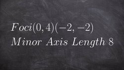 Write the equation of an ellipse given the foci and major axis length Instructional Video