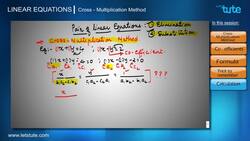 Solving Pair of Linear Equations using Cross-Multiplication Method Instructional Video