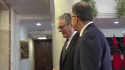 Starmer chats to Albanian president Bajram Begaj in Tirana News Clip