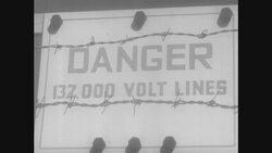 1950s: Electric cables connected to large metal tower Stock Footage