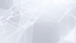 Clean White Abstract polygonal Digital Concept Geometrical Polygon Plexus Moving low poly Technologies Minimalist design element Seamless loop background for corporate business presentation Stock Footage