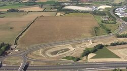 Aerials of proposed new post-Brexit Ashford customs clearance lorry park News Clip