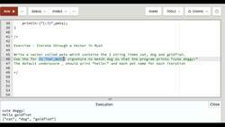 Rust Programming 2023 - A Comprehensive Course for Beginners - Exercise - Iterate Through a Vector in Rust - II Instructional Video
