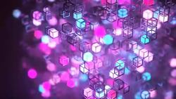 Rotating cube made of luminous blinking boxes Stock Footage