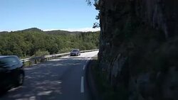Driving a Car on a Road in Norway Stock Footage