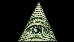 Dollar USA. Element of the image of United States one-dollar bill, pyramid. Motion of Eye of Providence. Conceptual animation on Backgrounds white and black for successful business design. Macro. Stock Footage