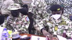 CLEAN : Nigeria's new defence chiefs visit troops in Maiduguri News Clip