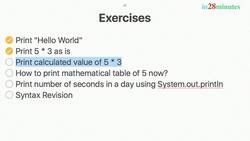 Java Programming for Complete Beginners - Java 16 - Step 09 - Printing Output to Console with Java - Exercise Solutions Instructional Video
