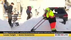 Heavy snowfall in B.C. and Ontario creates dangerous road and hiking conditions News Clip