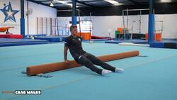 Elementary gymnastics - Beam - 8 crab walks Instructional Video