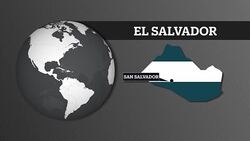 Earth Sphere Map and El Salvador Country Map with National Flag Stock Footage