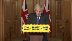 Boris Johnson answering questions during coronavirus press briefing News Clip