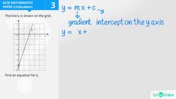 GCSE Secondary Maths Age 13-17 - Graphs: y = mx + c - Explained Instructional Video