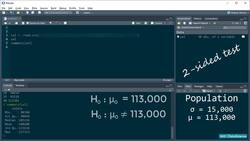 R Programming for Statistics and Data Science - Test for the Mean - Population Variance Known Instructional Video