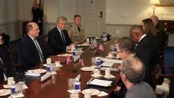 Ben Wallace bilat talks at The Pentagon with Lloyd Austin News Clip