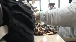 Workers in a Leicester garment factory News Clip