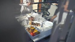 Family dinner on the balcony of the apartment Stock Footage