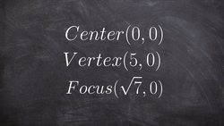 Write the equation of an ellipse given the center vertex and focus Instructional Video