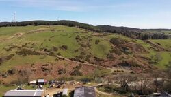 Drone aerials over North Wales countryside and farmland News Clip